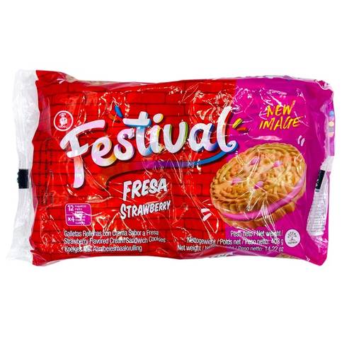 FESTIVAL Strawberry Flavor Cookies 403gr - Main Image