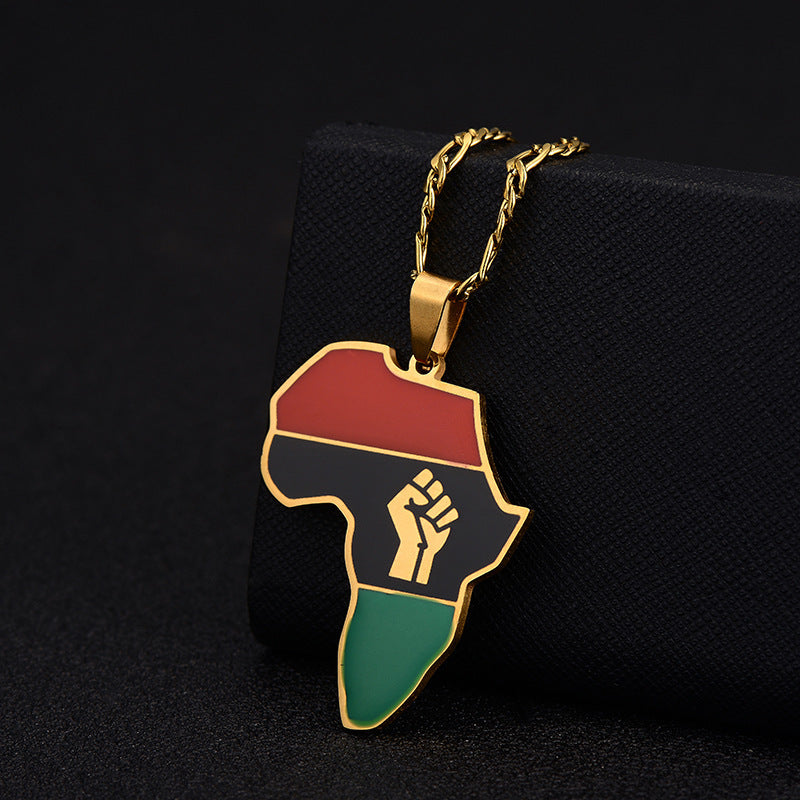 African map pendant necklace