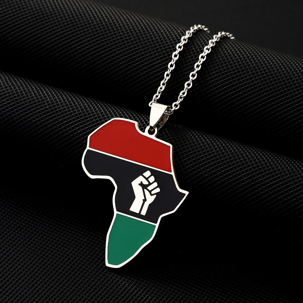 African map pendant necklace