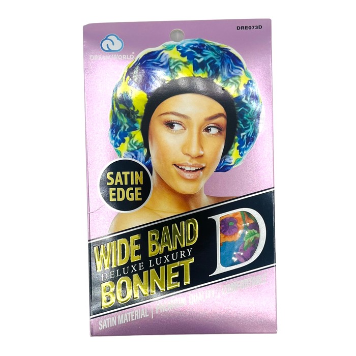 Dream World W Wide Band Bonnet Satin Design DRE073D